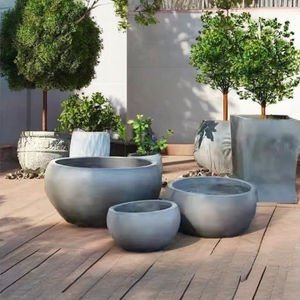 Ensemble Classique de 3 Jardinières en Béton Léger, Durables et Écologiques à Faible Teneur en Fibres pour Plantes, Décoration de Jardins Intérieurs et Extérieurs, Présentoirs à Fleurs - Product Image 3