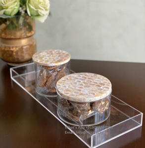 Handmade New Design Acrylic Tray Mother Pearl Art Jewelry Boxes for Dessert <b>Sweet</b> Fruits Chocolate Cookies Gifts for Ramadan Eid - Product Image 2