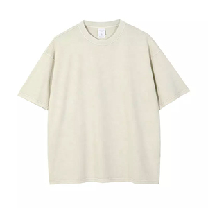 T-shirt décontracté vierge à manches courtes 275 g/m² en coton 100 % pour homme, coupe oversize, style vintage délavé à l'acide, vente en gros sur mesure - Product Image 3