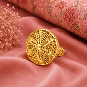 Bagues de mode en gros plaquées or micron 14K, 18K, 24K, bagues de mariée style Dubaï, bagues traditionnelles, Oro Joyeria - Product Image 2