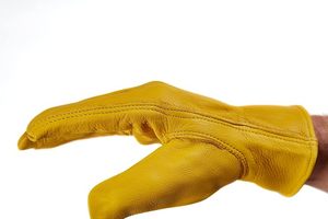 Gants de travail en cuir de vachette marron pour tondeuse autoportée, robustes et durables, avec manchette de sécurité antidérapante, modèle taille 2XL - Product Image 5
