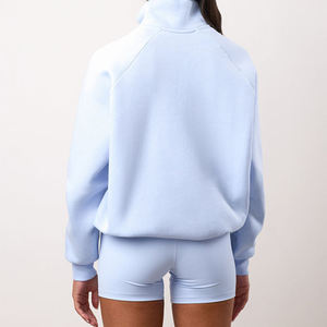 Sudaderas de Invierno para Mujer con Logotipo Personalizado, Sudaderas de Forro Polar con Cierre de Cremallera, Cuello Alto, Manga Larga, Cómodas para Deportes y Yoga - Product Image 3