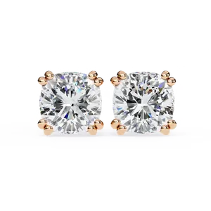 Fine Jewelry 1ct Cushion <b>Square</b> Cut Lab grown <b>Diamond</b> Solitaire Stud <b>Earrings</b> 18K Solid Gold Women Earwear Post Back Pair - Product Image 3