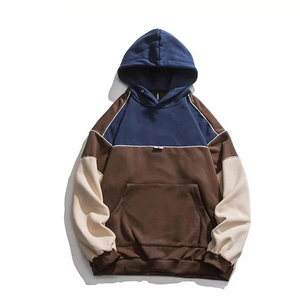 Sweat à capuche court personnalisé pour homme 100 % coton, sans cordon, coupe ample, couleur unie, 450-500 g/m² pour la saison hivernale - Product Image 2