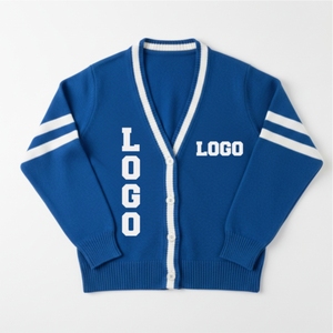 Make Your Custom Good Quality V-Neck for Sorority/Fraternity/Schools/Colleges/Universities Logo Knitted <b>Cardigans</b> <b>Sweaters</b> - Product Image 1