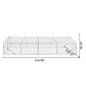 XPT036 Pollaio da Esterno in Metallo con Ampio Spazio 26*10*6FT Gabbia per Animali - Product Image 4