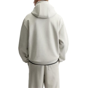 Custom Heavyweight 100% Cotton Drop Shoulder <b>Hoodie</b> <b>Plain</b> Solid Unisex Oversized Pullover Sweatshirt Streetwear Winter Moisture - Product Image 2