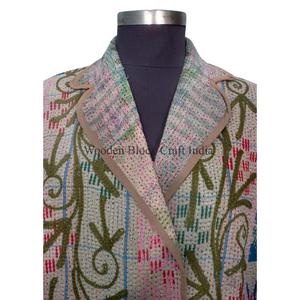 Veste Kantha tricotée ethnique été/hiver printemps, respirante, séchage rapide, écologique, vintage, décontractée pour les sorties - Product Image 3