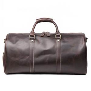 New Arrival Luxury leather Duffle Bag Adjustable <b>Strap</b> Zipper Closure Large Capacity Multi-Function for Travel Daily - Product Image 4