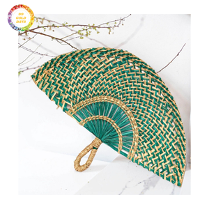 Abanico de Mano de Pasto Marino para Decoración de Bodas, Fiestas y Hogar - Product Image 1