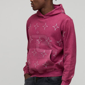 Custom Made Design High Quality Basics <b>Pullover</b> <b>Men</b> Rhinestone Hoodies Solid Color Plus Size <b>Men</b> Rhinestone Hoodies - Product Image 4