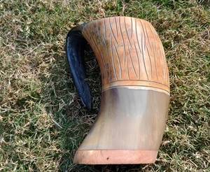 Handcrafted 4inches Viking Drinking Horn Mug | Genuine Natural Ox Buffalo Horn Eco-Friendly Beer Glass | Premium Christmas Ale - Product Image 3