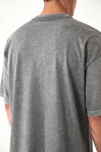 เสื้อยืดสไตล์สตรีทแวร์แบบฟอกสี ดีไซน์ทำเก่า ผ้าคอตตอนหนา พิมพ์ลายโลโก้ คุณภาพสูง เสื้อยืดวินเทจฟอกสีล้วน - Product Image 6