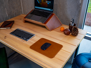 Genuine Leather Mouse Pad Ultra <b>Slim</b> <b>Desk</b> Mat Full Grain Cowhide Leather Case Mousepad for Sleek Laptop Setups LMP-0067 - Product Image 4