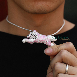 Pendentif Chat du Cheshire en Argent 925 et Moissanite, Design Animalier Adorable, Unisexe, Idéal au Quotidien - Product Image 5