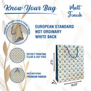 Bolsas de Papel para Regalo Ecológicas Premium Sin Laminar con Logotipo Personalizado, Bolsas de Papel para Regalo Reciclables de Lujo Sin Laminar Kraft - Product Image 4