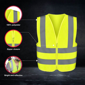 Gilet de sécurité réfléchissant en tissu polyester maillé, léger, respirant, haute visibilité, conforme aux normes américaines pour l'industrie - Product Image 4