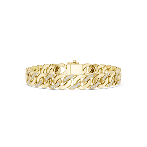 18K Yellow Gold Luxury Cuban Link Lab Grown Diamond <b>Bracelet</b> Iced Out Chain <b>Bracelet</b> - Product Image 1