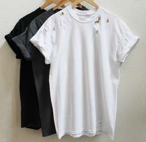 Men's O-Neck Short Sleeve Regular Fit Casual <b>Shirt</b> Knitted 100% Polyester Quick Dry & Eco-Friendly (Black Charcoal White) - Product Image 3