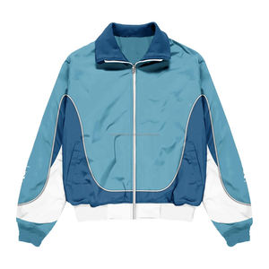 Survêtement de sport léger personnalisé, streetwear, 2 pièces, veste et pantalon, nylon, bordure réfléchissante, coupe-vent - Product Image 2