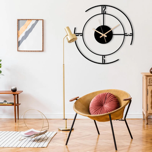Unique Modern Metal Wall <b>Clock</b>, Minimalist Wall <b>Clock</b>, Large Silent Wall <b>Clock</b>, Metal Wall Art Decor, Valentine Gift - Product Image 4