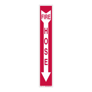 Panneau de signalisation pour tuyau d'incendie en PVC phosphorescent BradyGlo pour zones de sécurité incendie - Product Image 1