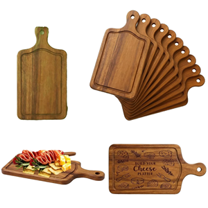 Planche à découper en bois d'acacia de 1,5 cm d'épaisseur avec poignée pour servir, planches à découper de cuisine, pizza, pain, fromage, charcuterie, fruits - Product Image 4