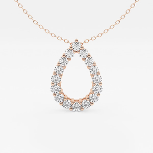 Colgante de Diamante Cultivado en Laboratorio, Corte Redondo, 1 Quilate, con Cadena Ajustable, Joyería Elegante y Brillante, Regalo para Mujer - Product Image 4