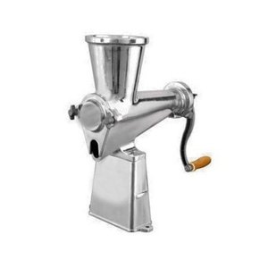 Hachoir à viande manuel en acier inoxydable avec poignée en bois, conception facile à nettoyer - Product Image 1