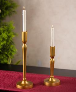 <b>Brass</b> Taper <b>Candlestick</b> Holder Set Gold Finish Home Decoration Durable Metal Table Top Display Candle Stand - Product Image 1