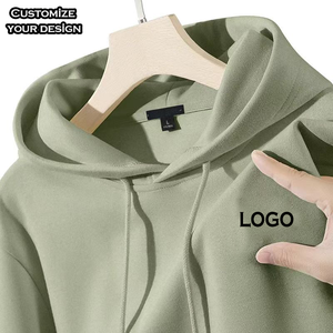 Sudadera con Capucha para Hombre, Color Sólido, Algodón French Terry, Corte Regular Informal, para Otoño, Transpirable, con Bolsillos - Product Image 3