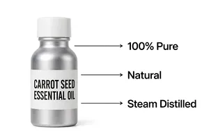 Aceite Esencial de Semilla de Zanahoria 100% Puro Hanu, Aceite de Semilla de Zanahoria Destilado al Vapor para Cosméticos y Aromaterapia, Exportador al por Mayor - Product Image 3