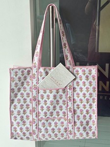 Sacs fourre-tout en coton matelassé sur mesure, imprimé floral à volants, fermeture ouverte, sacs à main d'été bohèmes pour femmes - Product Image 3