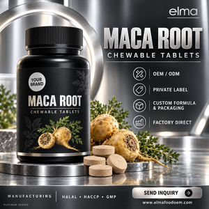 Suplemento de Extracto de Raíz de Maca Halal Elma Food, 60 Tabletas Masticables, Apoyo Energético para Hombres, Metabolismo, Circulación, GMP, HACCP - Product Image 1