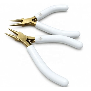Pince à bec rond Luminex Impex Gold pour bijoux avec poignées bleu glace - Product Image 2
