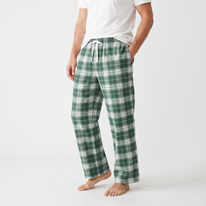 Pantalon de pyjama ample en flanelle pour homme, 100 % coton, coupe longue et décontractée, taille élastique à cordon, motif écossais - Product Image 6