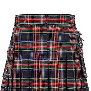 Kilt écossais pour homme, plissé, à carreaux, contrasté, en laine - Product Image 5