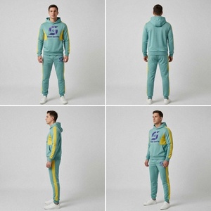 Conjunto Deportivo de Dos Piezas para Hombre, Transpirable, con Bloques de Color Primaverales, Cuello Alto con Cierre, Estilo Urbano, Ropa Deportiva con Logotipo Personalizado OEM - Product Image 2