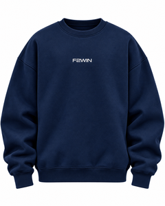 Sweat-shirt à col rond bleu marine pour homme F2WIN, coupe ample, en coton, pull décontracté pour l'automne, prix de gros, prix bas - Product Image 2