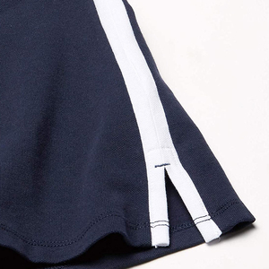 Polo pour femme de qualité supérieure, bleu marine, manches courtes, couleur unie, tricoté, 100% polyester, respirant, coupe décontractée - Product Image 3