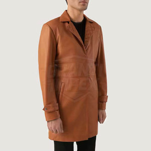 Luxury Style Casual Wear Eco-Friendly Breathable <b>Leather</b> Overcoat Men Durable Soft Feel Fabric Comfortable Winter <b>Outfit</b> Stylish - Product Image 4