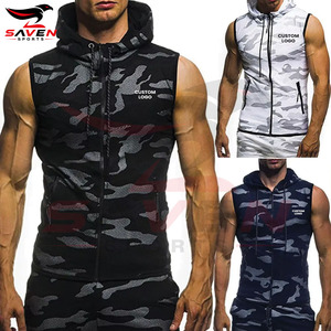 Made In Pakistan Comfortable New Design Wholesale Rate Clothing For <b>Men's</b> Boys <b>Sleeveless</b> Zipper Style <b>Sleeveless</b> Hoodies - Product Image 6