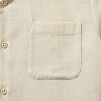 Chemise d'été décontractée pour homme en flanelle 100 % coton respirante de qualité supérieure, col en V uni, 180 g, écologique, séchage rapide, légère, anti-UV