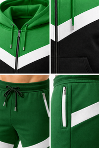 Conjunto Deportivo Personalizado para Hombre, Sudadera con Capucha Negra y Pantalones de Chándal de Algodón y Felpa, Ropa Deportiva Informal para Gimnasio y Entrenamiento - Product Image 6