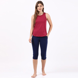 Women's <b>Red</b> Sleeveless Tank <b>Top</b> Solid Color O-Neck Knitted Casual Wear - Product Image 1