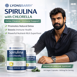 Cápsulas de Espirulina y Chlorella, Desintoxicantes, Antioxidantes, Refuerzo Inmunológico, Suplemento para Adultos, 500 mg, 100 Unidades, LyonsBarry OEM - Product Image 2