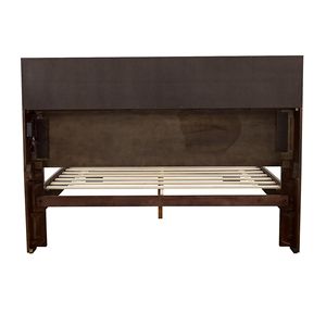 Letto matrimoniale Cappuccino con testiera imbottita e libreria integrata - Product Image 5