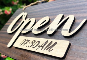 Panneau d'annonce personnalisé en bois découpé au laser, style minimaliste/rustique, disponible en plusieurs couleurs pour la décoration de la maison et des cafés - Product Image 4