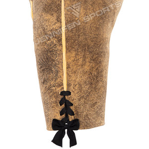 Nuevos Lederhosen Tradicionales Alemanes de Ante de Cabra Cortos para Hombre, Estilo Bávaro, para el Oktoberfest 2026 - Product Image 3