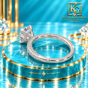 Magnifique bague de couple personnalisée en diamant de laboratoire taille coussin vintage pour mariage et occasions spéciales en platine - Product Image 2